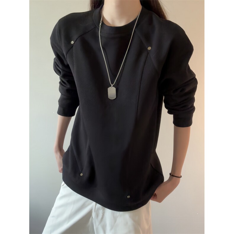 【现货五千件】肌理感设计稿银狐绒加绒圆领卫衣特P3878，男装卫衣，星座808B