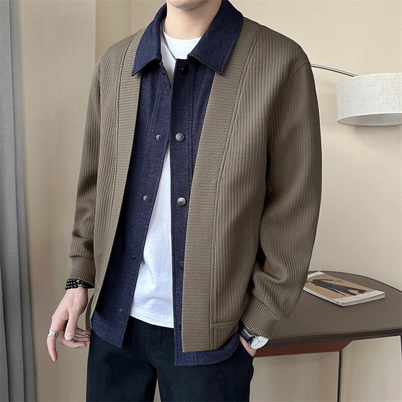 店主风~2025春季韩版假两件夹克外套K521/P105,男装夹克,电商B331