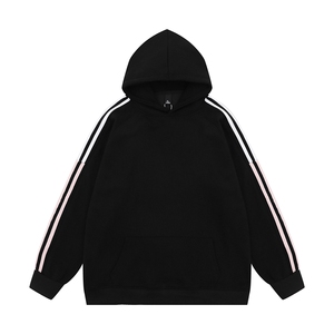 光板得物\唯品二开三条杠撞色拼接插肩袖连帽ins卫衣A71P38