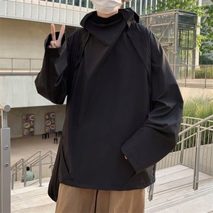 潮机能风拉链连帽冲锋衣男设计感小众J86P58图片