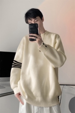 秋季新款港风潮牌宽松套头圆领毛衣针织衫男XZ608-M413-P65控88，男装针织衫/毛衣，星座608(原A046)