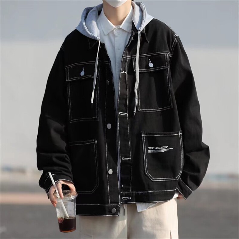 外穿潮夹克长袖连帽慵懒百搭青春流行标准新款男春秋潮流ins简约,男装夹克,星座601-2