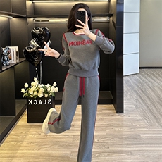 女春秋新款宽松减龄卫衣阔腿裤两件套，女装套装/套裙，江南