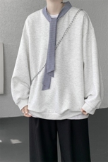 现货WY10145-特P48加绒P55秋冬设计感宽松大码卫衣男上衣外套，女装短外套，电商A059