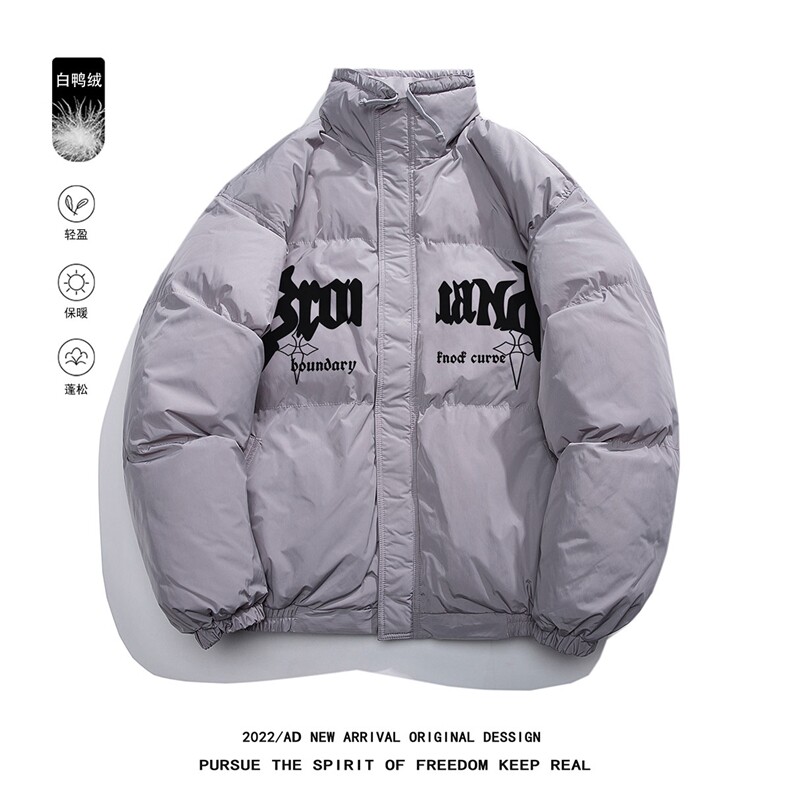 白底23冬季时尚百搭印花情侣潮流加厚羽绒服外套YR224P195控258,男装羽绒服,电商A247