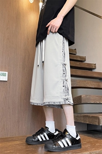 夏季新款潮牌针织休闲短裤男新风宽松七分中裤908特P45控78图片