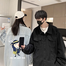 牛仔夹克男大码牛仔外套男茄克NJ77240-P60加绒款-P75，男装夹克，电商A040