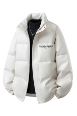 鳄鱼纹印花设计大码M-5XL手塞棉夹克PU皮棉服外套男8507P120控158，男装夹克，星座227-7