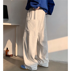 美式重磅解构弯刀裤男秋冬加绒加厚宽松直筒休闲裤D384P68，男装休闲裤，电商A335-1（原A458）