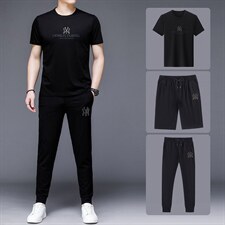 2023年夏款潮流休闲时尚男士运动短袖套装P135，男装休闲套装，电商D223-1