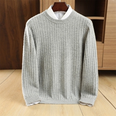 时尚男士秋季新款圆领羊毛衫都市成熟质感高级休闲百搭款，男装羊毛衫，鹿一羊绒
