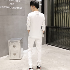 卫衣几何图案圆领潮青春流行秋季修身型印花套头青年韩版时尚休闲舒适简约潮流，男装卫衣，星座1506-1