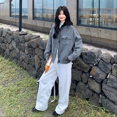 现货：冬装新款复古韩系撞色毛呢羽绒服2C135-8927P285K428，女装羽绒服，2C135
