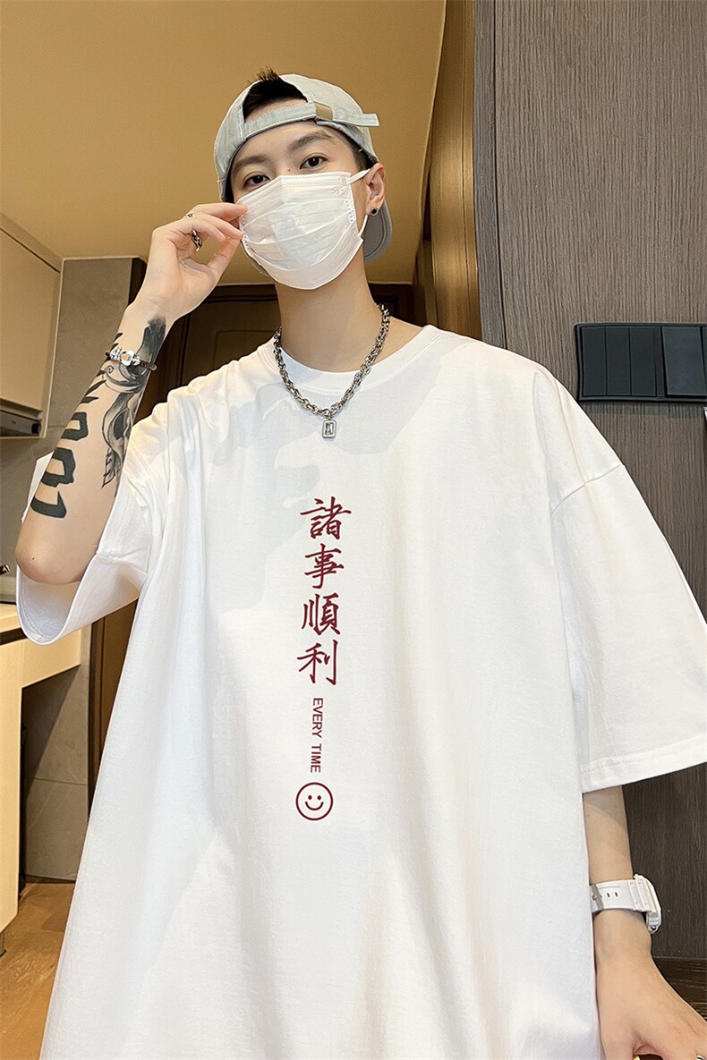 量大优可提供视频2024夏季新美式短袖T恤D223A-T24117-P18,男装T恤,电商019-1