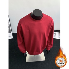 光板重磅圆领卫衣加绒保暖W4691JR（加绒）特P30/常规W4691-特P25，男装棉衣，电商A007