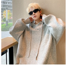 996新款重磅美式黑色连帽卫衣新款慵懒风宽松外套潮，男装针织衫/毛衣，星座308A-1（原309B-1）