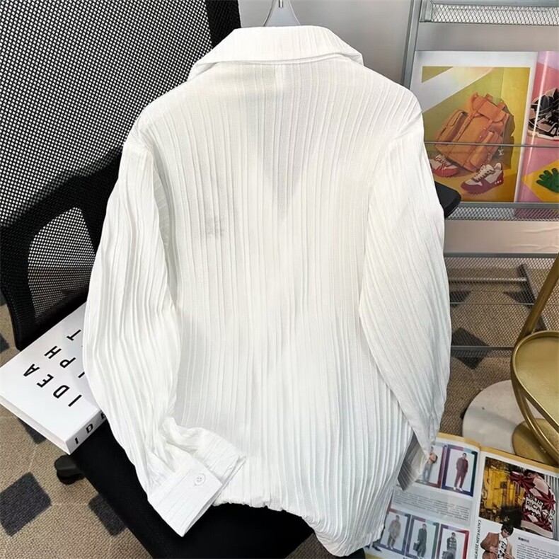 春夏长袖衬衫男式冰丝竹叶刺绣衬衣翻领衬衣716A-CS916-P50,男装衬衫,星座716A（原星座815-4）