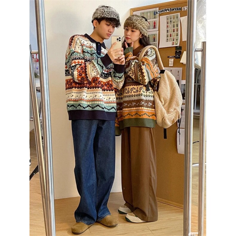 1506-1/MA3781高品质/P62毛衣男女慵懒风复古软糯套头纽扣针织衫,男装针织衫/毛衣,星座1506-1