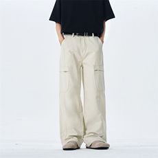 100棉复古高街拉链工装裤男女休闲直筒XZ201-D632P55，男装工装外套，星座201