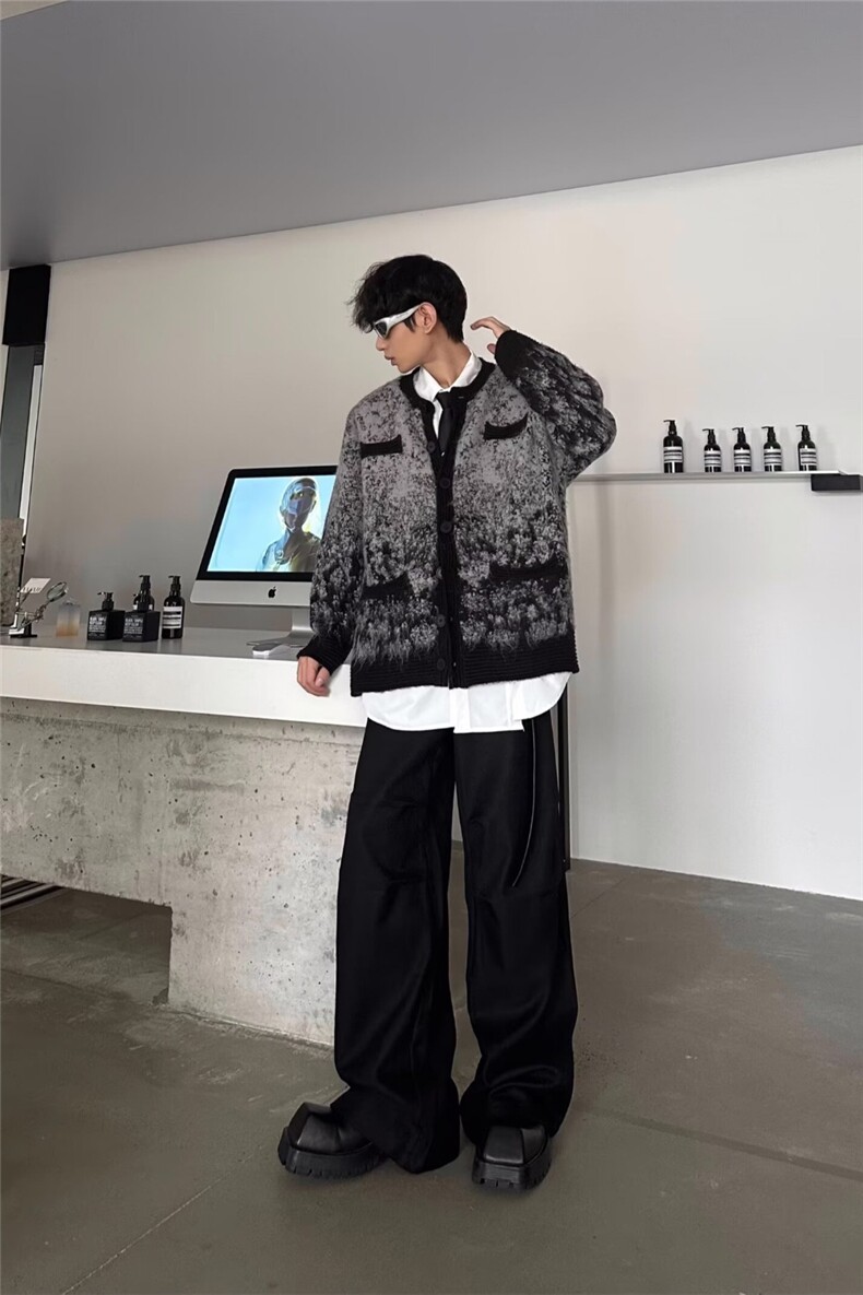 慵懒百搭时尚原宿流行简约开衫毛衣潮流日系ins新款气质文艺,男装针织衫/毛衣,星座218-1（原230）