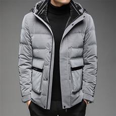 新款羽绒服男连帽冬季中年男士保暖休闲90白鸭绒外套DS2156-P255，男装羽绒服，电商B212（原钱塘6029）