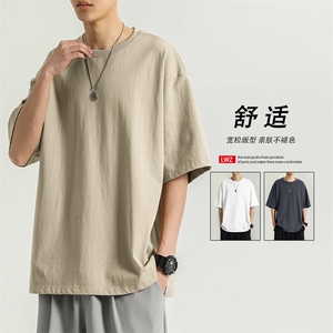 坠感纯棉T恤夏季薄款舒适短袖时尚有型简约 T09-特批-3059图片