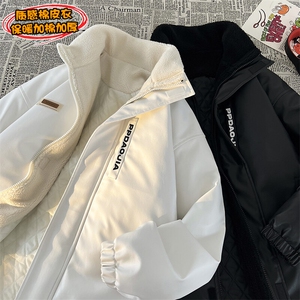特批P100无差价大码宽松复古PU皮立领棉服男加棉加厚皮衣外套M91图片