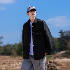 春季新款现货港风夹克户外纯色衬衫领外套DSA157B-CS01-P75，男装夹克，电商A157B