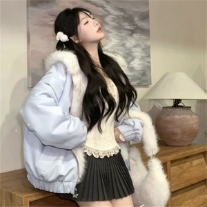 1506-1/M36211/P99女士座山雕毛毛连帽工装外套图片