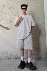 酷感蚀痕休闲套装韩版潮牌百搭纯色复古休闲破洞套装T16TP60控98，男装休闲套装，电商A102B