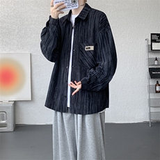 衬衫男秋季新款港风宽松灯芯绒扎染长袖衬衣CS3097-P42，男装衬衫，星座214-3