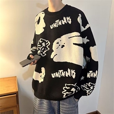美式街头设计感圆领毛衣男慵懒风休闲针织衫M5564P45，男装针织衫/毛衣，星座1116-2