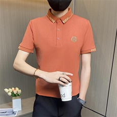PL034-特P40社会小伙短袖T恤男夏季休闲潮牌修身翻领POLO衫网红，男装Polo衫，电商D310B-1