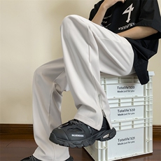 高街ins潮牌阔腿西裤夏季宽松直筒休闲裤薄款冰丝裤男K6709-P35，男装休闲裤，星座512-4