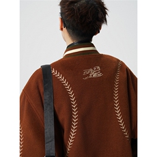 1美式旗帜字母刺绣大码S-2XL夹棉聚酯纤维棒球棉衣78156P148，男装棉衣，星座226-2