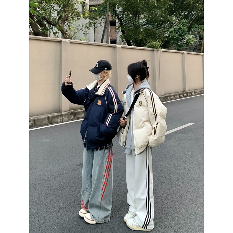 1506-1/M76091/P89韩版盾牌刺绣藏青色棉服外套冬季加厚男女同款,男装棉衣,星座1506-1