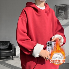8XL-M连帽卫衣硬挺连帽卫衣男美式复古重磅帽衫加绒外套WY9105P68，男装卫衣，电商B238