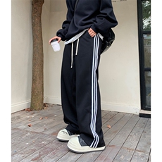 现货男士巴黎三杠卫裤学生情侣运动裤A210A-WK09-P45，男装休闲裤，电商A210A