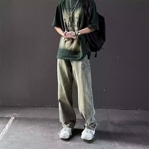 2025新款潮牌男士牛仔裤男春秋款美式宽松直筒高街男生长裤子图片