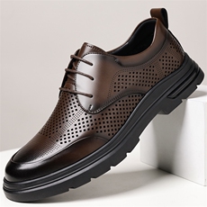 夏季男士皮鞋商务正装休闲鞋镂空透气凉皮鞋，男鞋皮鞋，电商A223