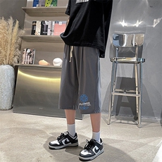 QK72274-P25冰丝七分裤男大码速干短裤男五分裤车景风格，男装休闲裤，电商A040