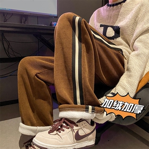 雪尼尔加绒裤子休闲长裤运动卫裤潮牌灯芯绒A068-YWZK62-TP78图片