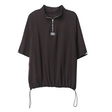 时尚宽松字母织带拼接上衣8725-1高品质舒适面料，女装T恤，依恋蒂丝