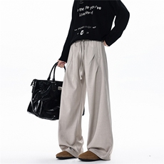 春夏褶皱设计休闲裤大码宽松垂感西裤直筒长裤通勤裤子LK511特P42，男装西裤，电商B215