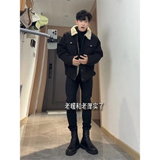 【有货】866CC-P75羊羔毛棉服外套男加绒加厚翻领牛仔夹克，男装夹克，星座1007（原301D）