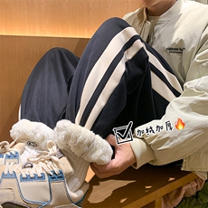 供抖音现货主推加绒加厚阔腿裤子男X416B-1-KLJ309-特P55限78，男装卫衣，星座416B-1