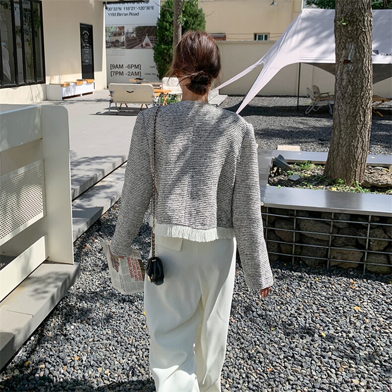 2023秋季新款小众设计感小香风短外套B190-82399-P125-K178,女装短外套,一九零