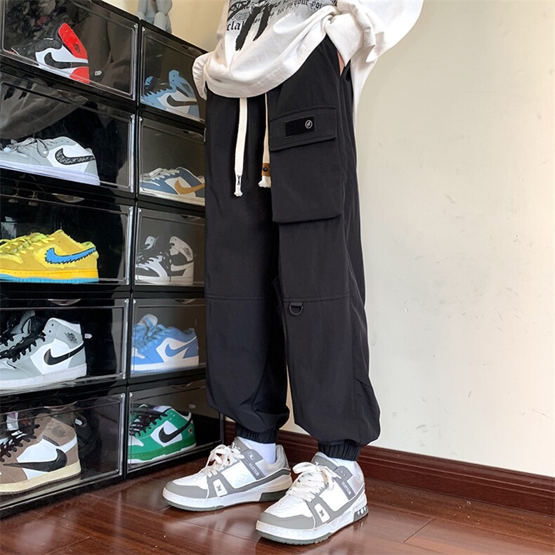 港风工装休闲裤男宽松直筒束脚伞兵裤KP806 P50图片