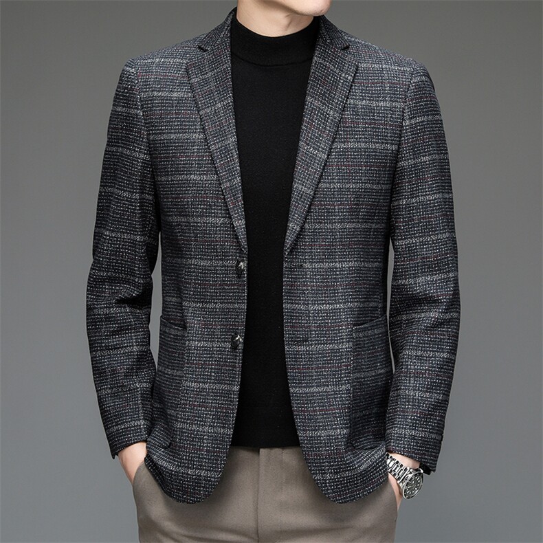 BV8102钱塘2020-2秋冬男士西装时尚格纹休闲西服外套主推款P125图片