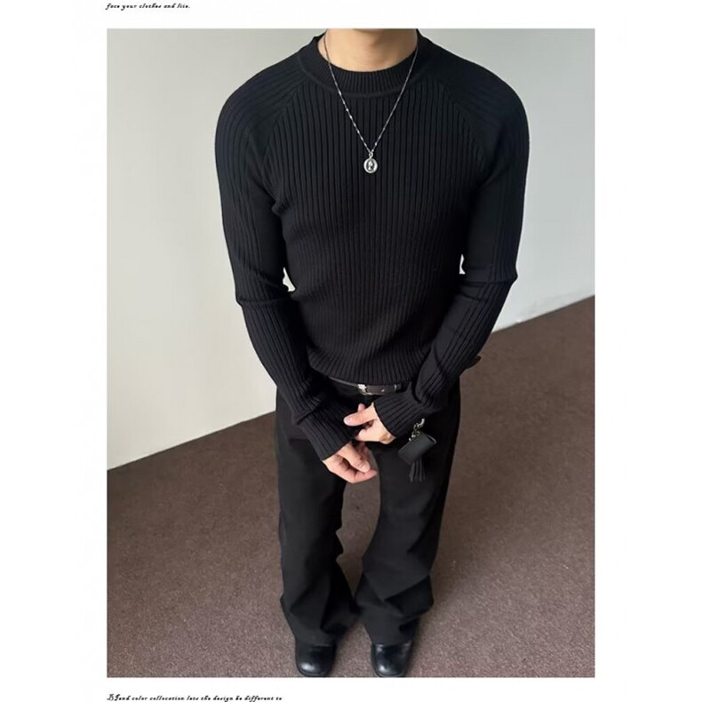 圆领针织衫2026新款秋冬季打底衫气质修身-M766-网图，男装T恤，星座1002-2